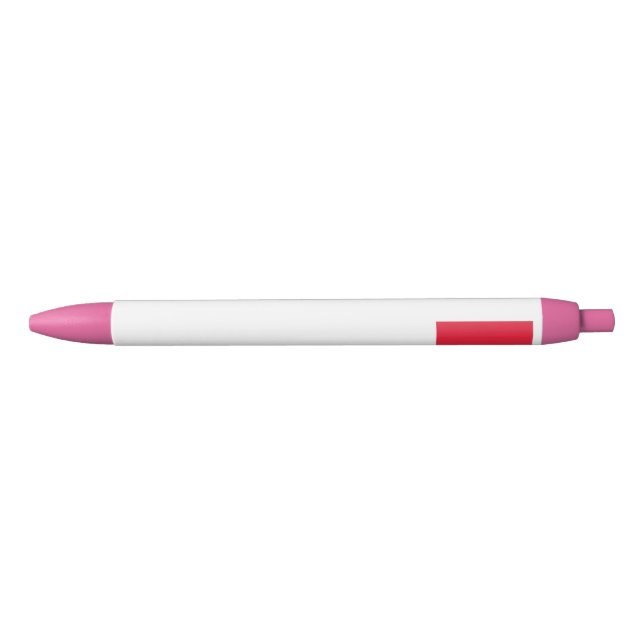 Stylo Noir Emblème du drapeau polonais (Devant)