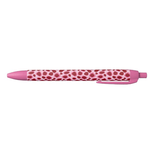Stylo Noir Empreinte de léopard - Bourgogne et rose (Bas)