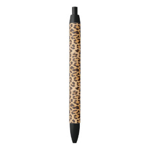 Stylo Noir empreinte de léopard de mode de safari sauvage