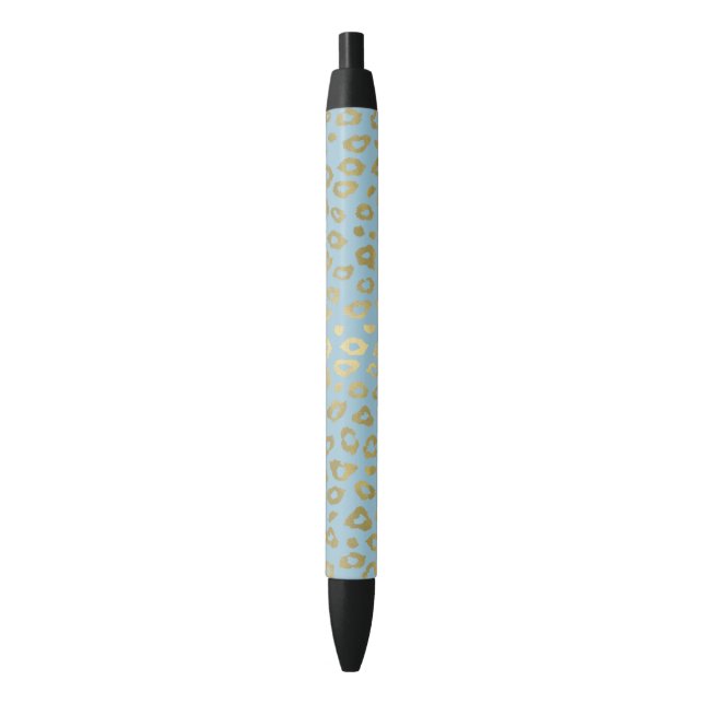 Stylo Noir Empreinte de léopard Gold Blue Ombre (devant Vertical)