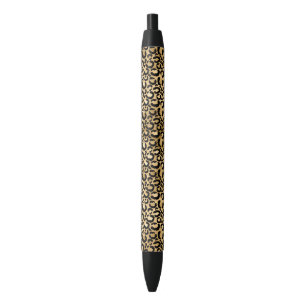 Stylo Noir Empreinte de léopard Gold Glam