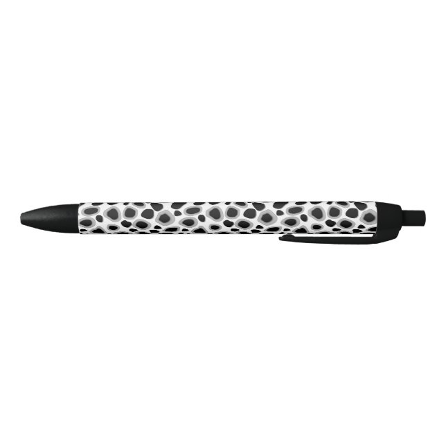 Stylo Noir Empreinte de léopard - noir et blanc (Bas)