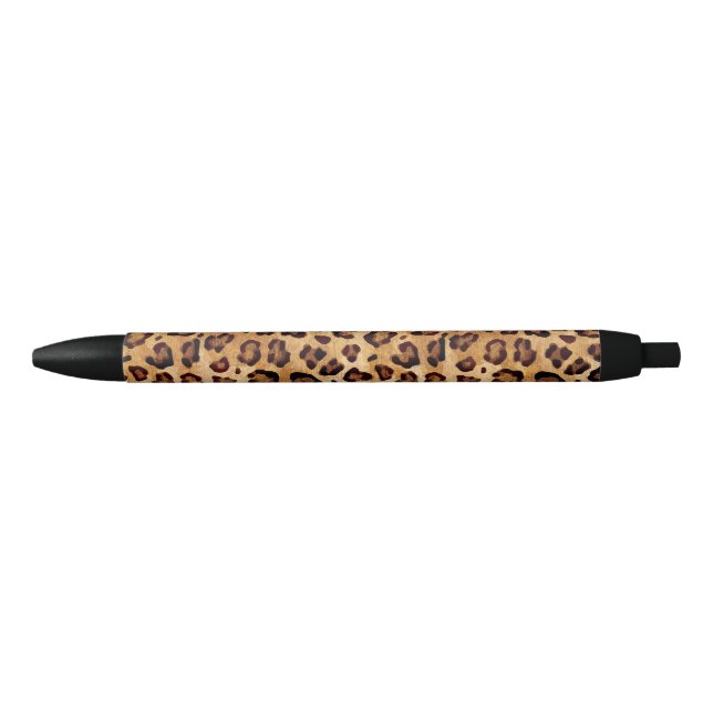 Stylo Noir Empreinte de léopard Rustic Texture (Devant)