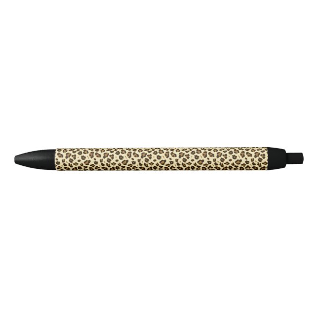 Stylo Noir Empreinte de léopard tendance (Devant)
