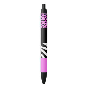 Stylo Noir Empreinte de léopard, Zebra Print, Poster de anima