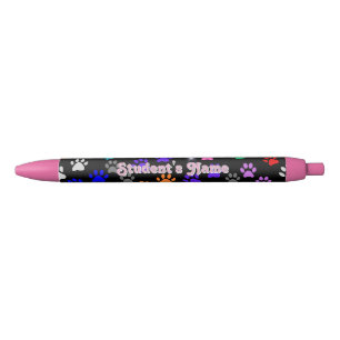 Stylo Noir Empreintes de pattes chiots