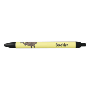 Stylo Noir Emu avec dessin animé d'oeufs