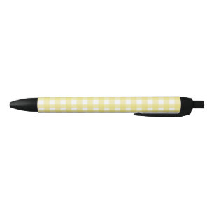 Stylo Noir En vichy jaune pâle et blanc