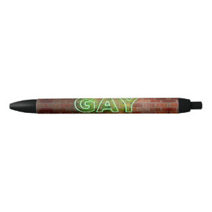 Stylo Noir Enseigne néon gay illuminée SlipperyJoe lumineuse