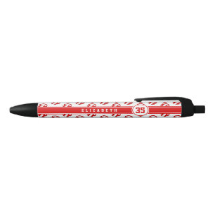 Stylo Noir équipe de volley-ball rouge couleurs filles garçon