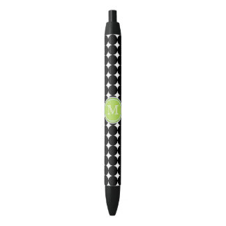 Stylo noir et blanc vert d'encre de monogramme