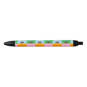 Stylo Noir Face de bloc de monstre souriant