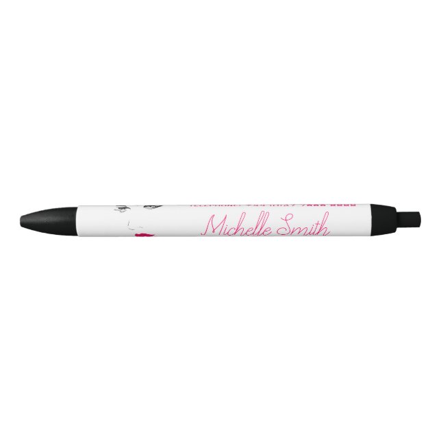 Stylo Noir Faire face à de longues cils rose lèvres Lash Exte (Devant)