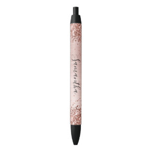 Stylo Noir Faux Pailleté Rose Gold Glitter Blush Ombre Foil