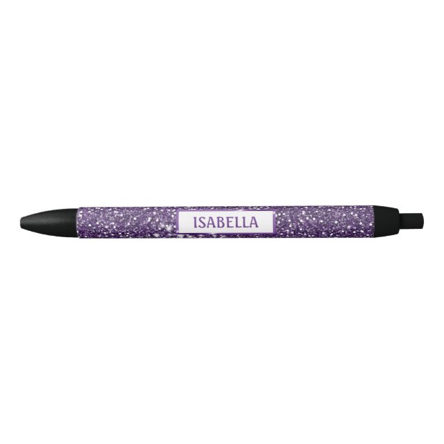 Stylo Noir Faux Parties scintillant violet texture Look Avec  (Devant)