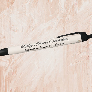 Stylo Noir Faveurs de fête de bébé Boho neutre en encre noire