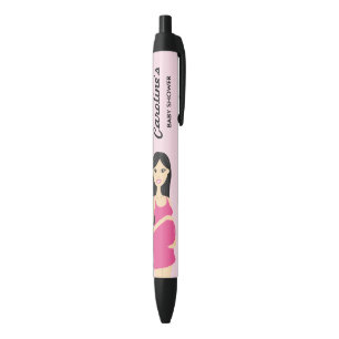 Stylo Noir Femme Enceinte Mignonne En Baby shower Rose