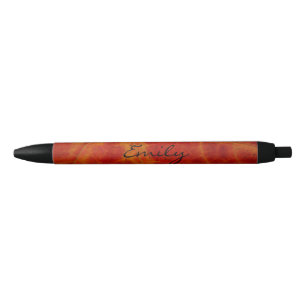 Stylo Noir Feuille d'érable rouge Abstraite Automne Photograp
