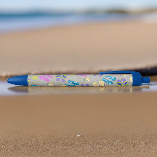 Stylo Noir Feuilles Et Coques De Nautilus