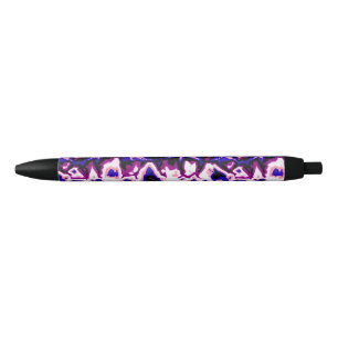 Stylo Noir Fidèle Bohème Rétro Marbré Rayures Fierté Genderfl