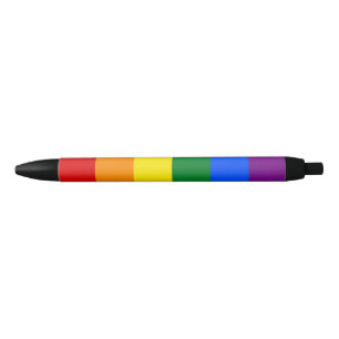 Stylo Noir Fierté arc-en-ciel