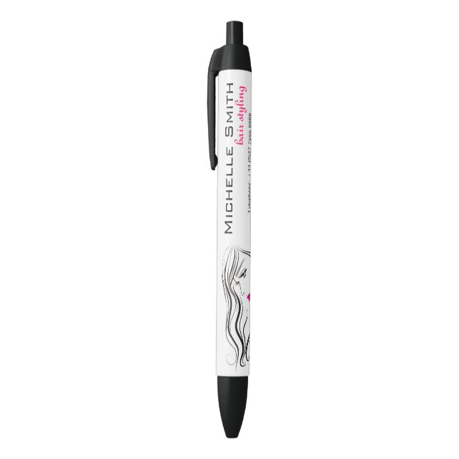 Stylo Noir Fille avec cheveux ondulés Coiffure icône de marqu (Haut (Vertical))
