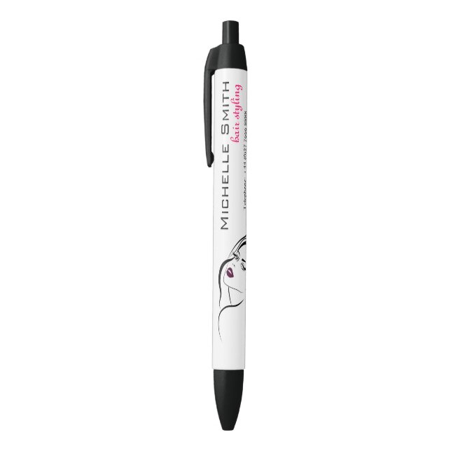 Stylo Noir Fille avec cheveux ondulés Coiffure icône de marqu (Haut (Vertical))
