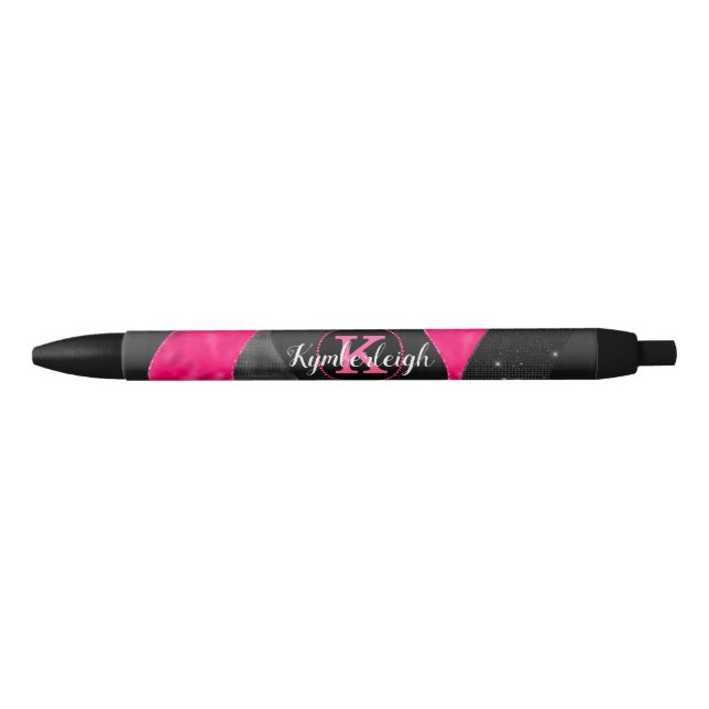 Stylo Noir Fille Black Grey Hot Rose Waves Glam Monogramme No (Devant)