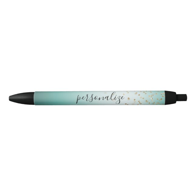 Stylo Noir Fille Glam Gold Sparkle Confetti Mint Ombre (Devant)