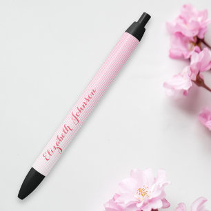Stylo Noir Filles de motif rose Chic Élégant Monogrammé à la 
