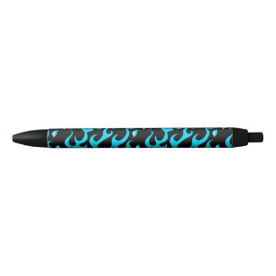 Stylo Noir Flammes bleues chaudes
