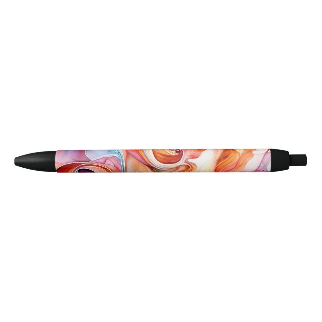 Stylo Noir Flèches multicolores Abstraites (Devant)