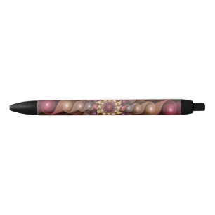 Stylo Noir Fleur brillante surréaliste Art Abstrait fractal m
