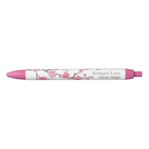 Stylo Noir Fleur de cerisier   Nom + titre