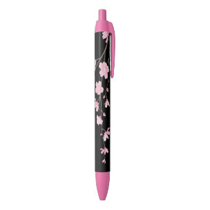 Stylo Noir Fleur de cerisiers - Noir