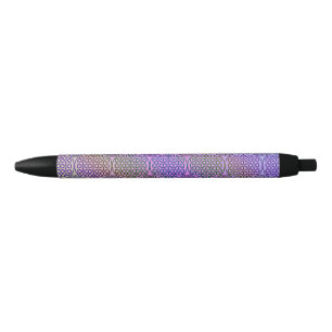 Stylo Noir Fleur de la vie - motif de grunge de timbre 3