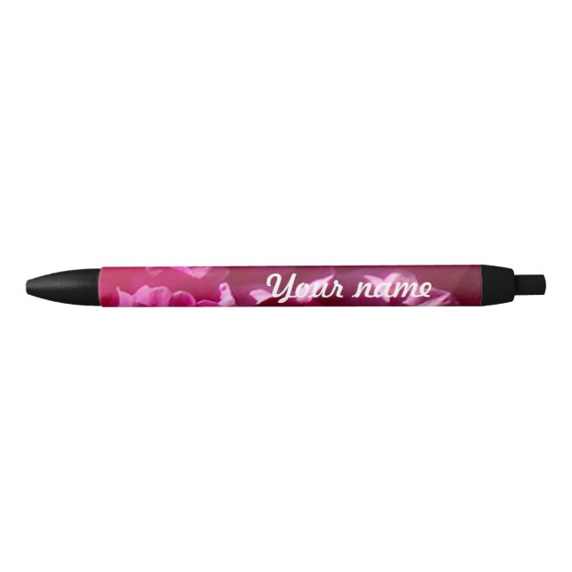 Stylo Noir Fleur de tourbe rose chaud (Devant)