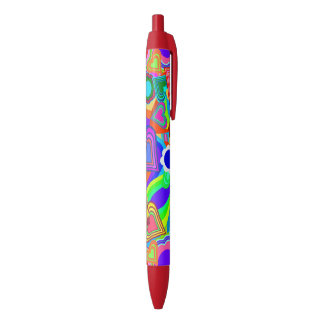 Stylo Noir Fleurs aux cœurs super