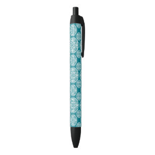 Stylo Noir Flocon de neige floral d'hiver