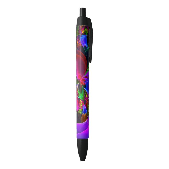 Stylo Noir Floral moderne Art Abstrait Rouge Bleu Motif #12 (Bas (Vertical))