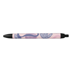 Stylo Noir Florale violet minimaliste
