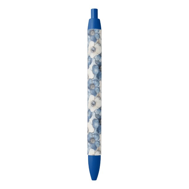 Stylo Noir Flore bleu blanc denim (devant Vertical)