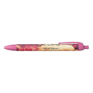 Stylo Noir Flore rose : Écriture cardiaque des psaumes