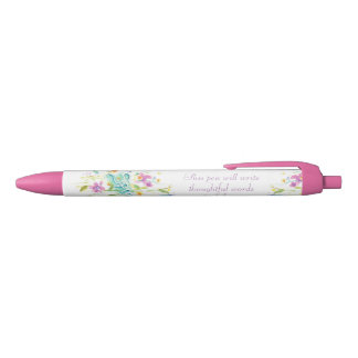 Stylo Noir Flower writing ink pen