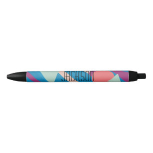 Stylo Noir Formes d'huile géométrique palette vintage