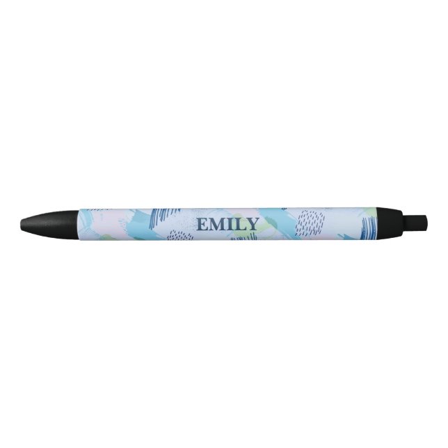 Stylo Noir Formes géométriques Spirales Et Lignes (Devant)