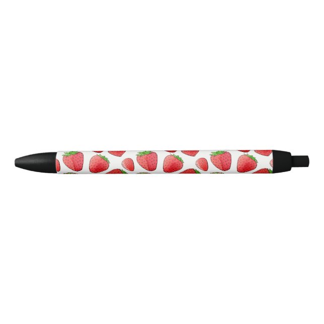Stylo Noir Fraise d'aquarelle (Devant)