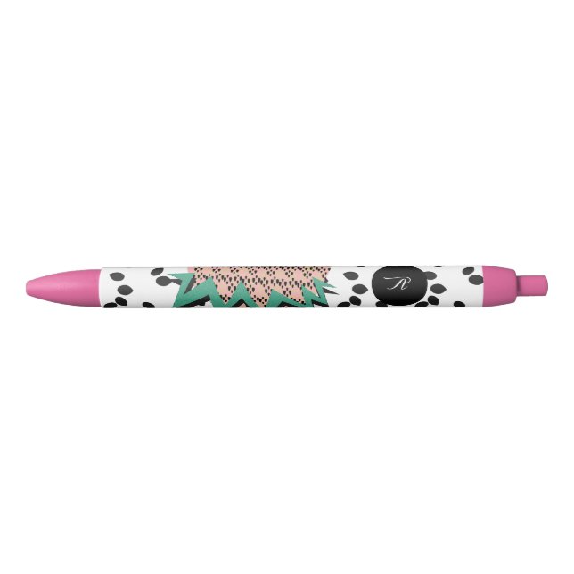 Stylo Noir Fruit de pastèque Fruit vert rose Nom noir (Devant)