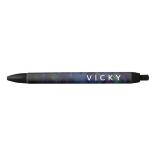 Stylo Noir Funky personnalisé couleur d'eau fumée abstraite C