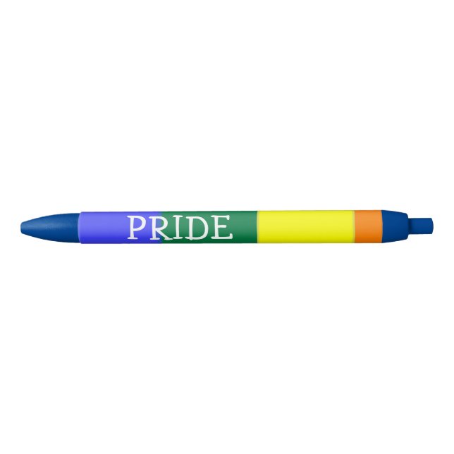 Stylo Noir Gay pride Rainbow Lgbt Personnalisé (Devant)